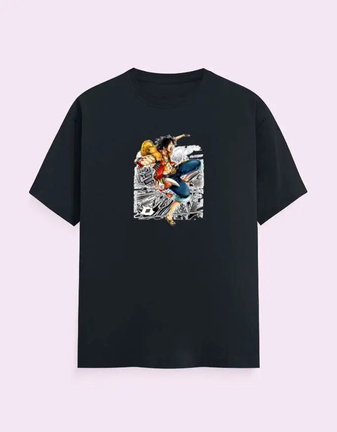 One Piece Luffy Graphic Unisex Classic Crew T-Shirt Baklol Wear