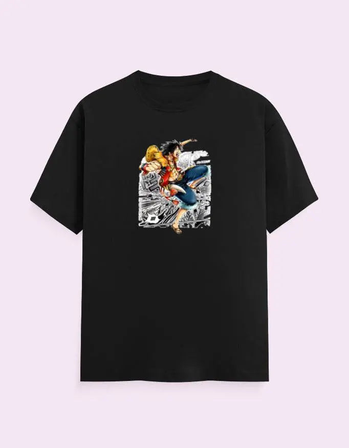 One Piece Luffy Graphic Unisex Classic Crew T-Shirt Baklol Wear