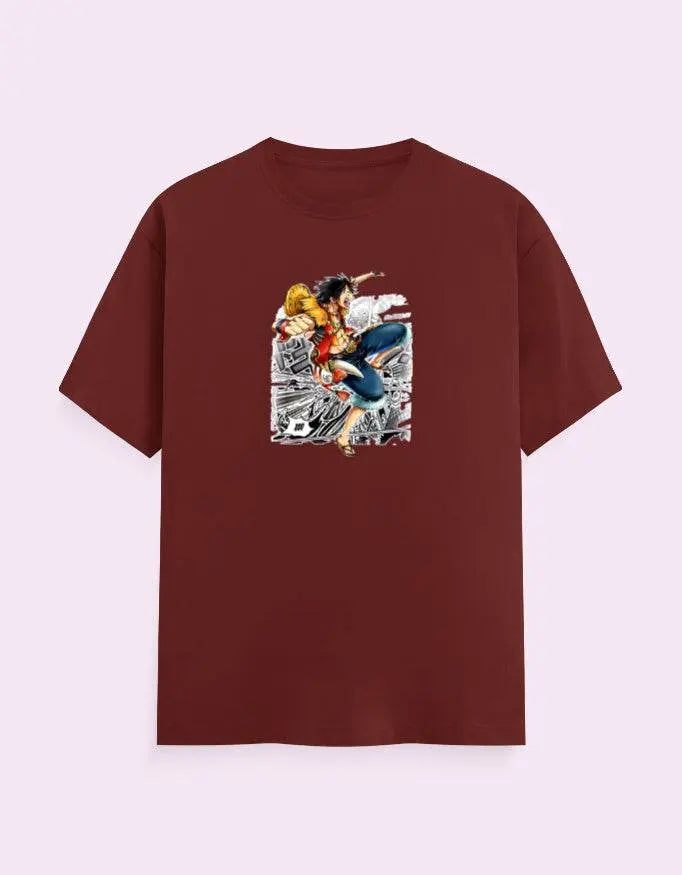 One Piece Luffy Graphic Unisex Classic Crew T-Shirt Baklol Wear