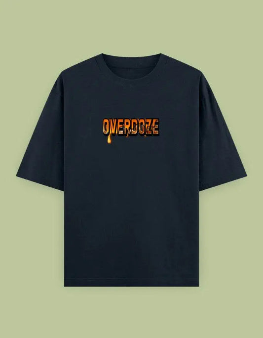 Overdoze Oversized Streetwear T-Shirt – Bold Drip Lettering Graphic Tee Baklol Wear