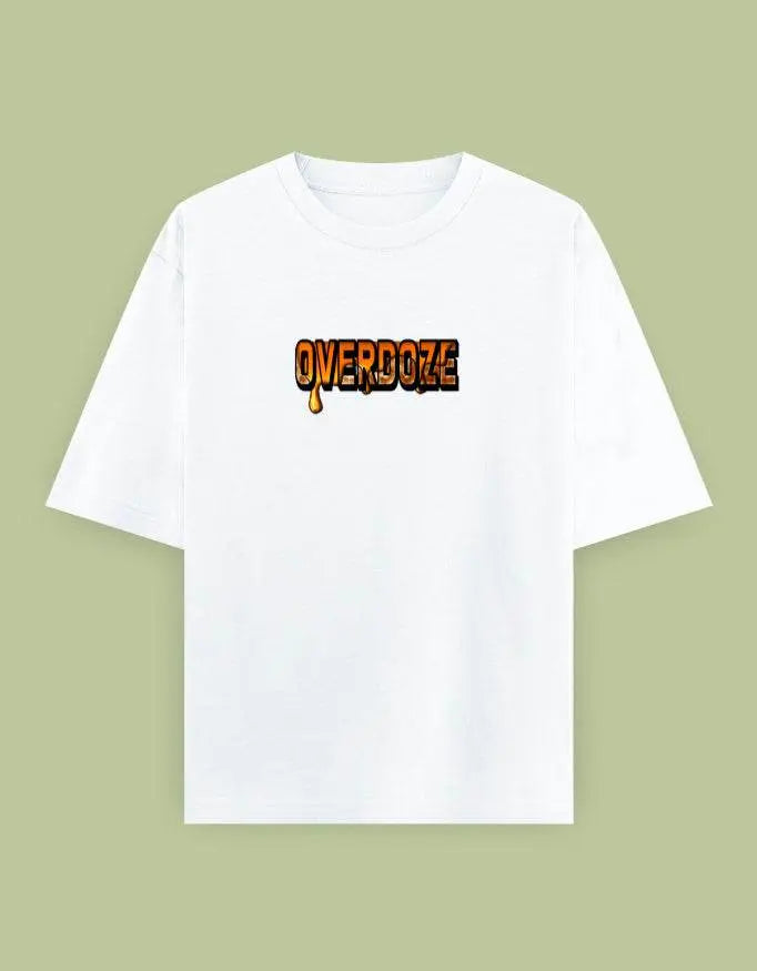 Overdoze Oversized Streetwear T-Shirt – Bold Drip Lettering Graphic Tee Baklol Wear