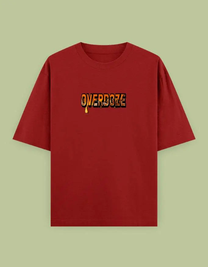 Overdoze Oversized Streetwear T-Shirt – Bold Drip Lettering Graphic Tee Baklol Wear
