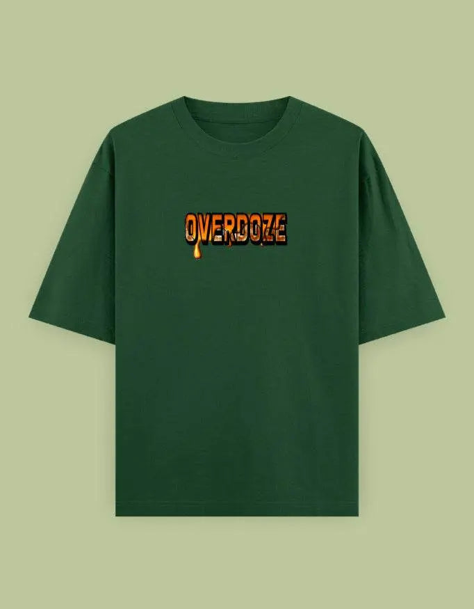 Overdoze Oversized Streetwear T-Shirt – Bold Drip Lettering Graphic Tee Baklol Wear