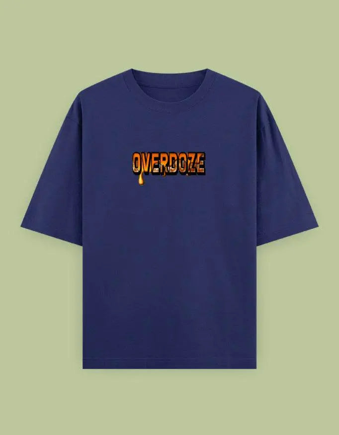 Overdoze Oversized Streetwear T-Shirt – Bold Drip Lettering Graphic Tee Baklol Wear