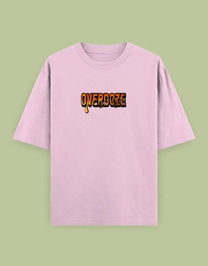 Overdoze Oversized Streetwear T-Shirt – Bold Drip Lettering Graphic Tee Baklol Wear