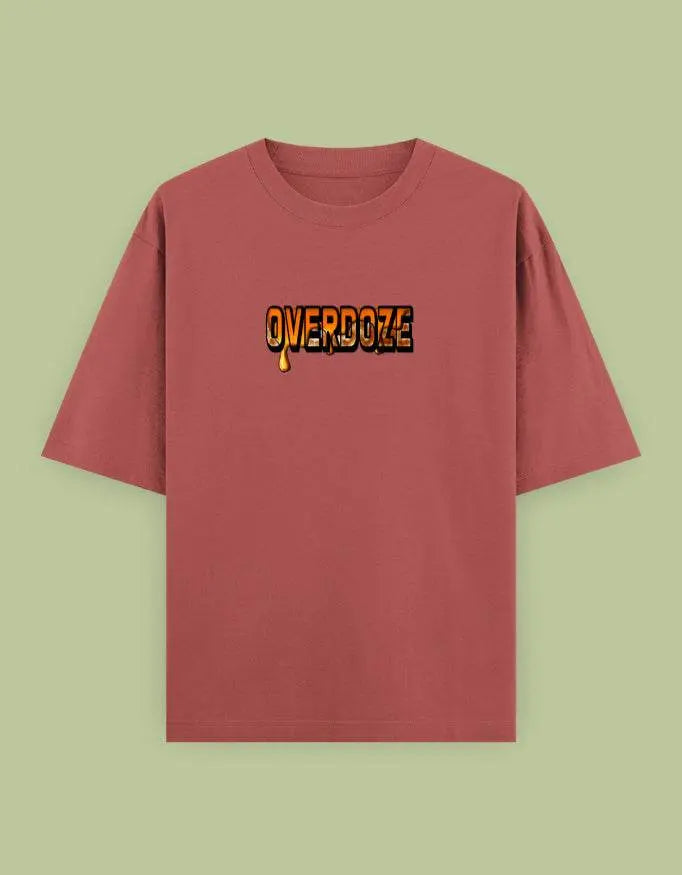 Overdoze Oversized Streetwear T-Shirt – Bold Drip Lettering Graphic Tee Baklol Wear