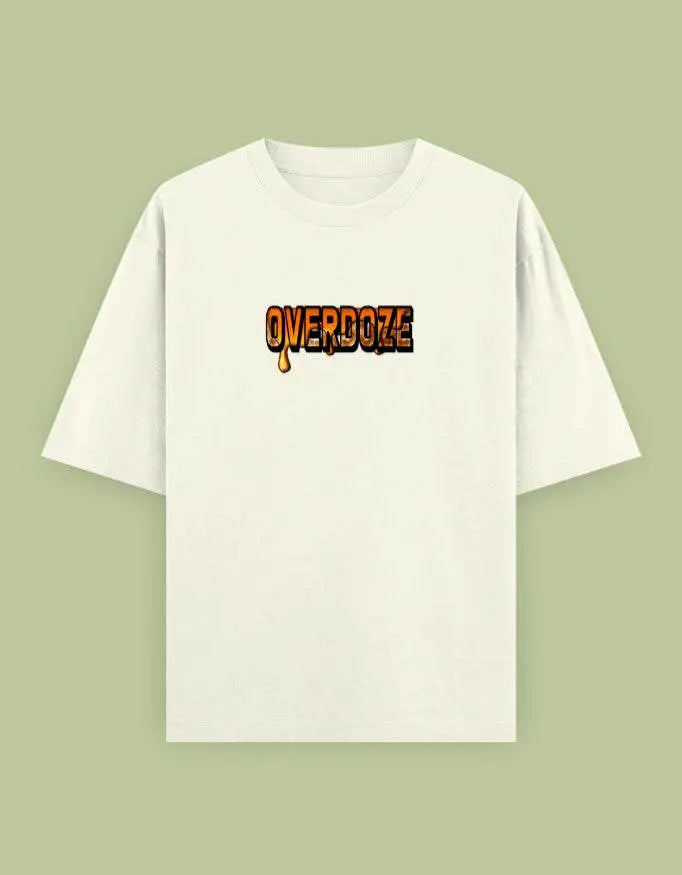 Overdoze Oversized Streetwear T-Shirt – Bold Drip Lettering Graphic Tee Baklol Wear
