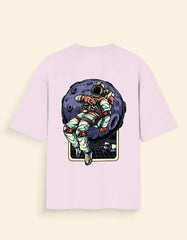 Oversized Moon Astronaut Back Print T-Shirt – Space Explorer Graphic Tee for Men & Women Baklol Wear