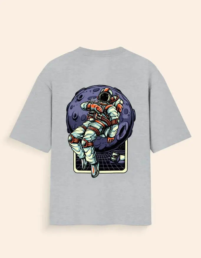 Oversized Moon Astronaut Back Print T-Shirt – Space Explorer Graphic Tee for Men & Women Baklol Wear
