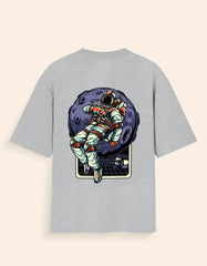 Oversized Moon Astronaut Back Print T-Shirt – Space Explorer Graphic Tee for Men & Women Baklol Wear