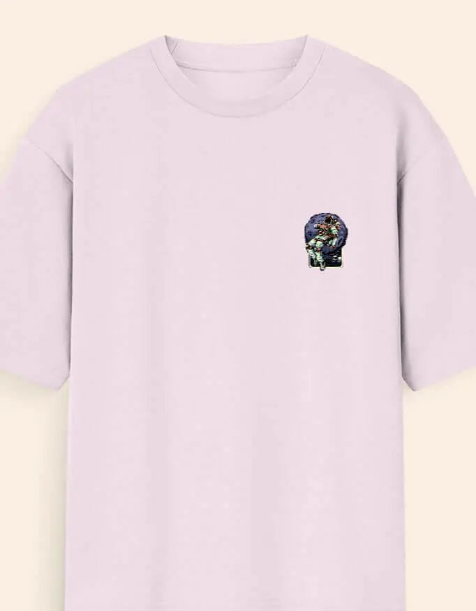 Oversized Moon Astronaut Back Print T-Shirt – Space Explorer Graphic Tee for Men & Women Baklol Wear