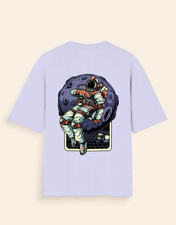 Oversized Moon Astronaut Back Print T-Shirt – Space Explorer Graphic Tee for Men & Women Baklol Wear