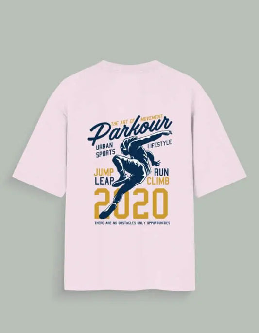 Oversized Parkour Back Print T-Shirt – Urban Movement Graphic Tee for Athletes & Streetwear Fans Baklol Wear