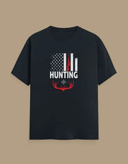 Premium Hunting American Flag and Deer Antler Graphic Unisex Classic Crew T-Shirt - Baklol Wear