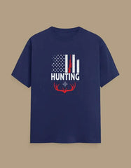 Premium Hunting American Flag and Deer Antler Graphic Unisex Classic Crew T-Shirt - Baklol Wear