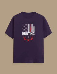 Premium Hunting American Flag and Deer Antler Graphic Unisex Classic Crew T-Shirt - Baklol Wear