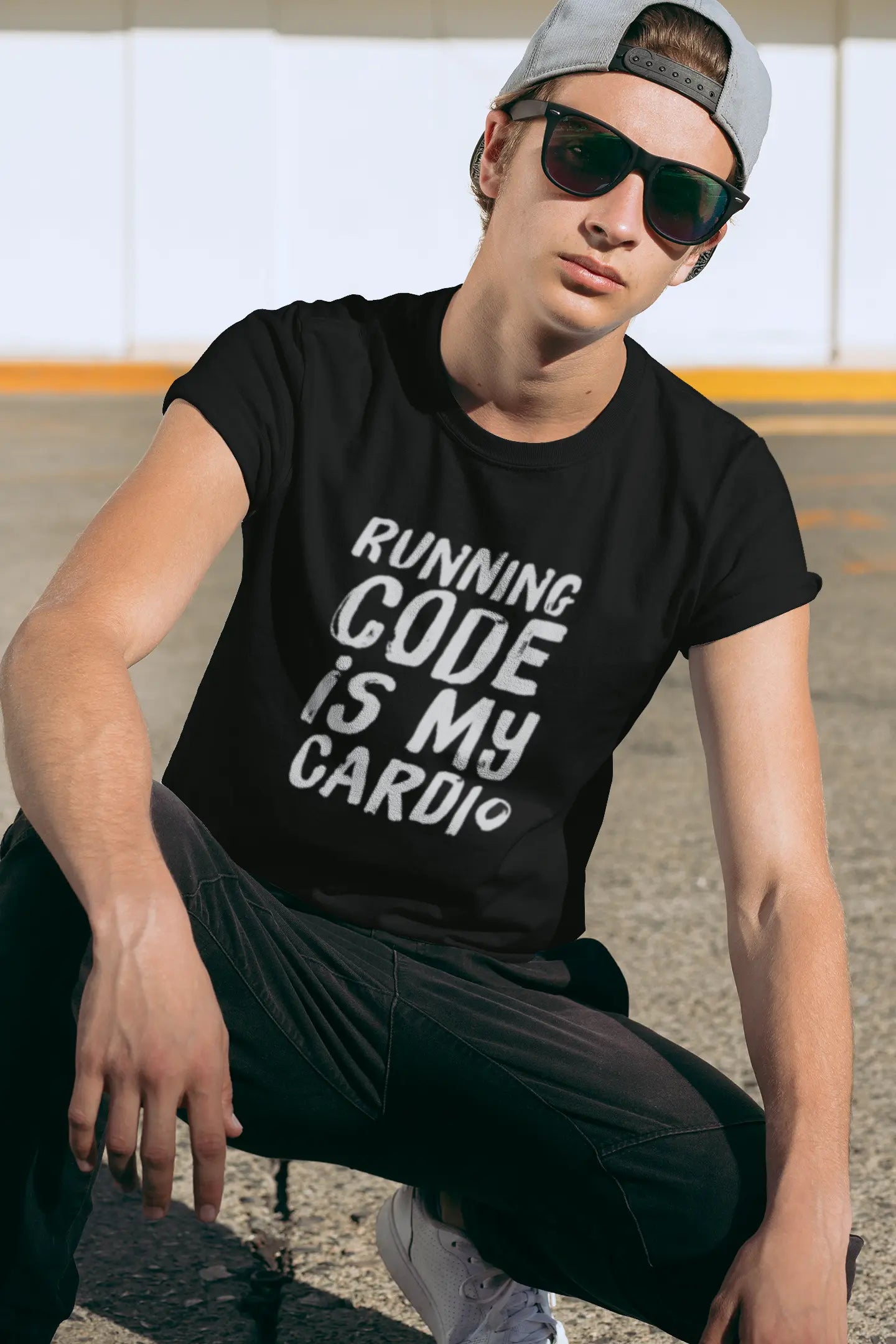 "Running Code Is My Cardio" T-Shirt for Programmers – Soft Cotton, Geeky Gift for Coders Baklol Wear