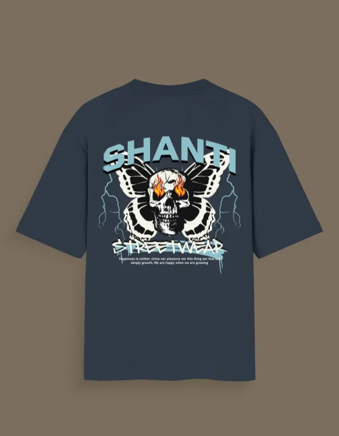 Shanti Skull Oversized Streetwear T-Shirt—Edgy Graphic Design Baklol Wear