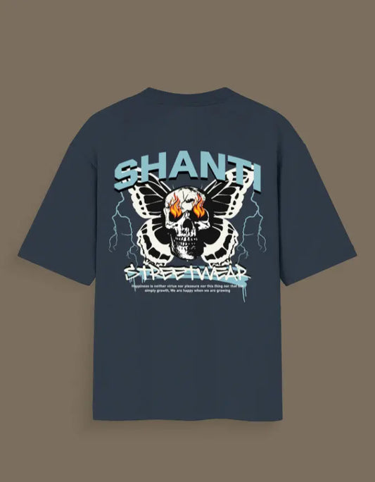 Shanti Skull Oversized Streetwear T-Shirt—Edgy Graphic Design Baklol Wear
