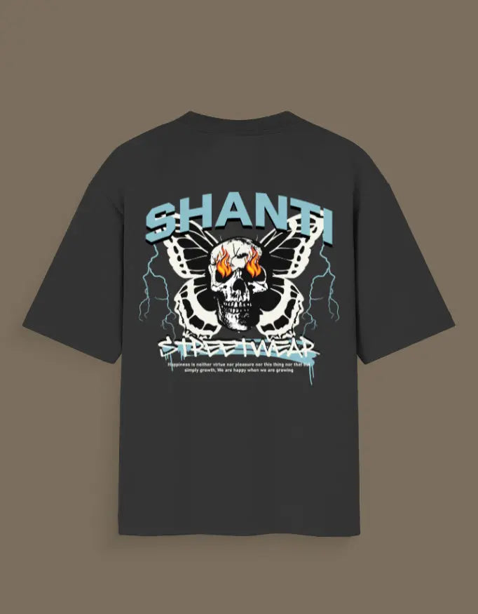 Shanti Skull Oversized Streetwear T-Shirt—Edgy Graphic Design Baklol Wear
