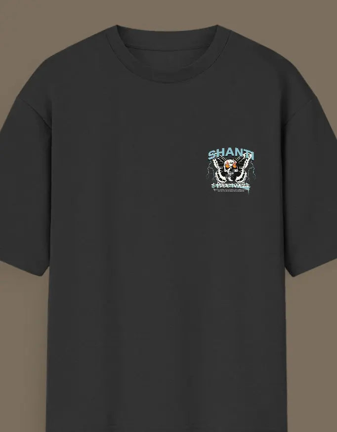 Shanti Skull Oversized Streetwear T-Shirt—Edgy Graphic Design Baklol Wear