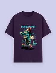 Shark Mafia Cartoon Graphic T-Shirt – Cool Illustrated Streetwear Tee for Men Baklol Wear
