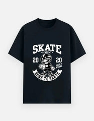 Skate Academy Bone to Skate Graphic T-Shirt – Retro Skateboarder Cartoon Streetwear Tee Baklol Wear