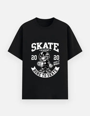 Skate Academy Bone to Skate Graphic T-Shirt – Retro Skateboarder Cartoon Streetwear Tee Baklol Wear