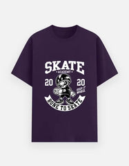 Skate Academy Bone to Skate Graphic T-Shirt – Retro Skateboarder Cartoon Streetwear Tee Baklol Wear