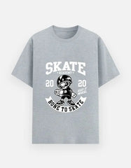 Skate Academy Bone to Skate Graphic T-Shirt – Retro Skateboarder Cartoon Streetwear Tee Baklol Wear