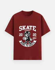 Skate Academy Bone to Skate Graphic T-Shirt – Retro Skateboarder Cartoon Streetwear Tee Baklol Wear