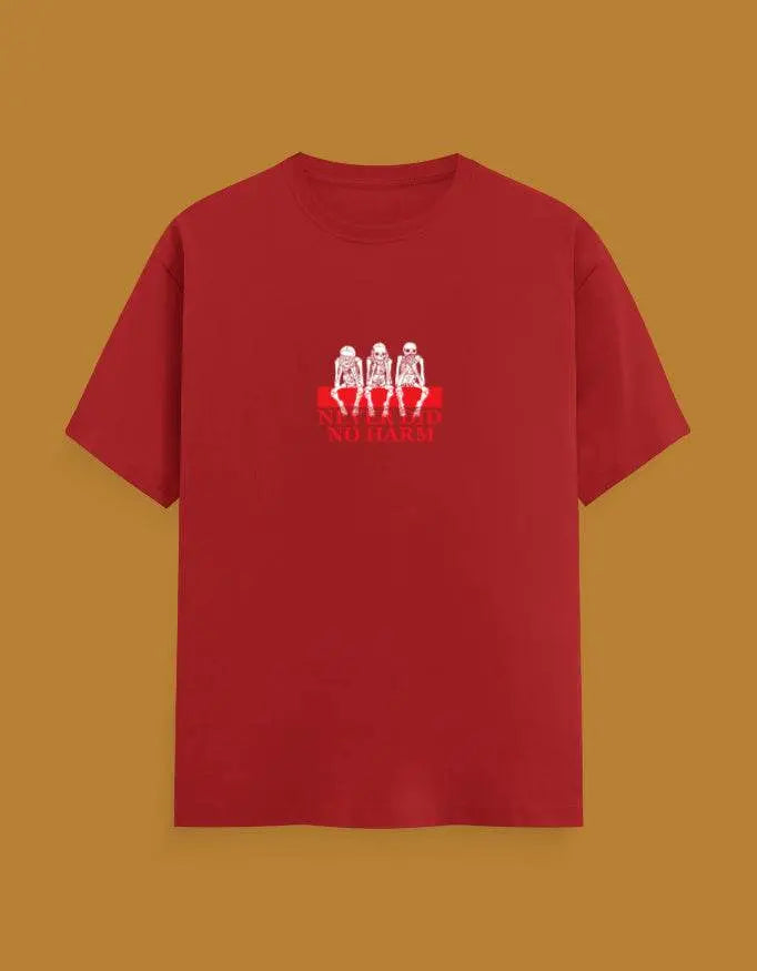 Premium Skeleton Graphic “Never Did No Harm” Classic Crew T-Shirt - Baklol Wear