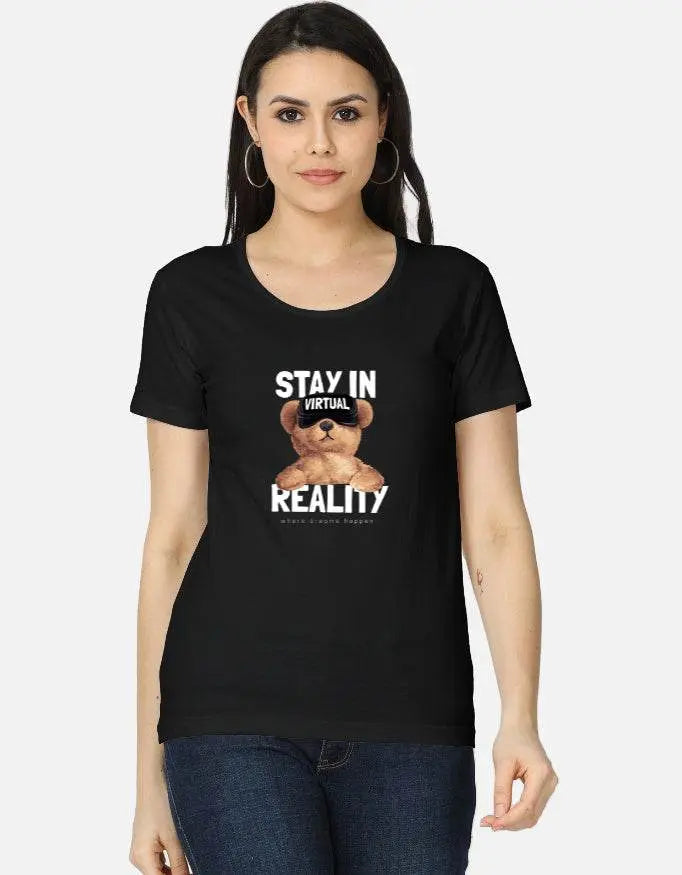 Stay in Virtual Reality Teddy Graphic T-Shirt Baklol Wear