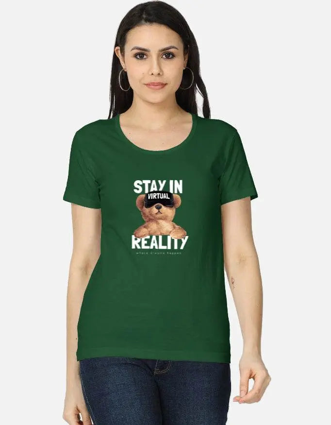 Stay in Virtual Reality Teddy Graphic T-Shirt Baklol Wear