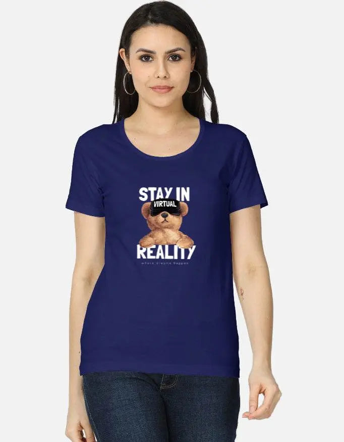 Stay in Virtual Reality Teddy Graphic T-Shirt Baklol Wear