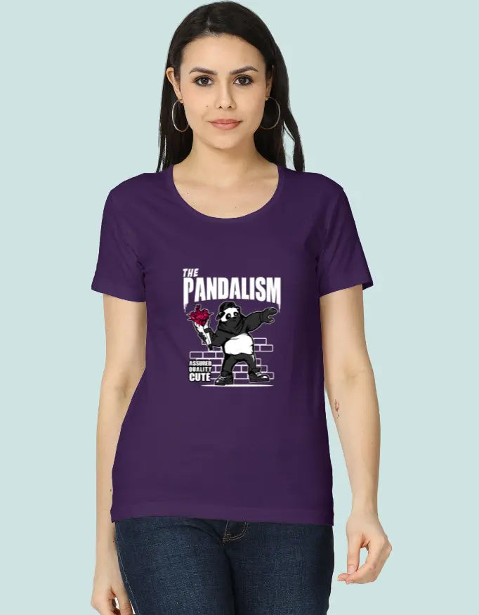 The Pandalism Panda Graphic T-Shirt for Women Baklol Wear