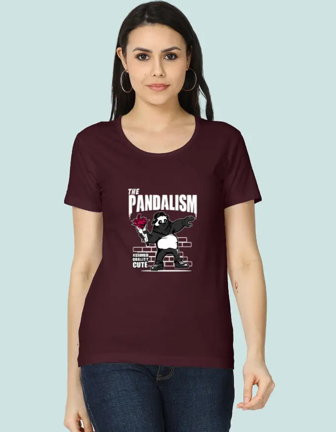 The Pandalism Panda Graphic T-Shirt for Women Baklol Wear