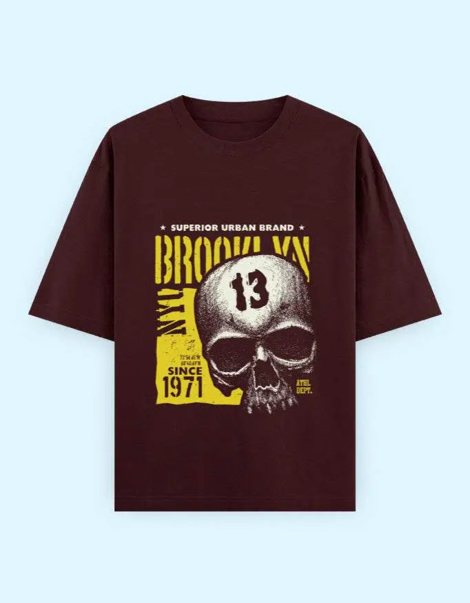 Urban Skull Graphic Oversize T-Shirt – Brooklyn 1971 Superior Brand Baklol Wear