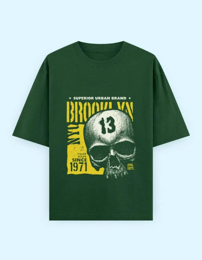 Urban Skull Graphic Oversize T-Shirt – Brooklyn 1971 Superior Brand Baklol Wear