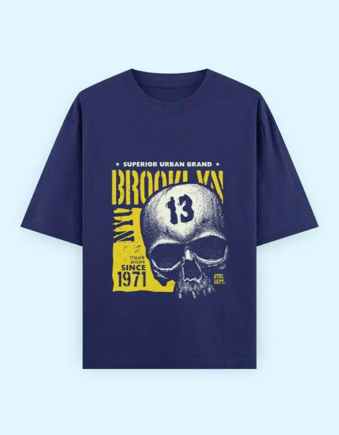 Urban Skull Graphic Oversize T-Shirt – Brooklyn 1971 Superior Brand Baklol Wear