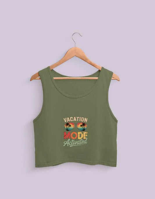 Vacation Mode Activated Crop Tank Baklol Wear
