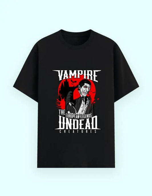 Vampire Undead Legends Graphic T-Shirt for Men – European Gothic Mythology Fantasy Tee Baklol Wear