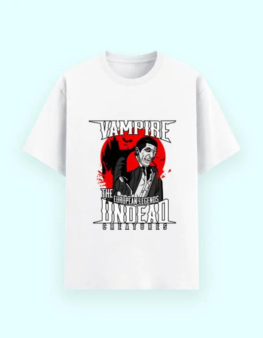 Vampire Undead Legends Graphic T-Shirt for Men – European Gothic Mythology Fantasy Tee Baklol Wear