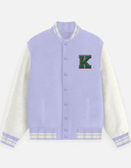 Varsity Letterman Jacket for Men – Wool Bomber with Chenille K Patch - Baklol Wear