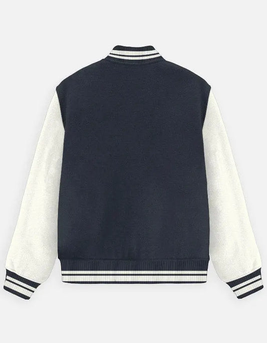 Varsity Letterman Jacket for Men – Wool Bomber with Chenille L Patch - Baklol Wear