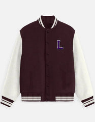 Varsity Letterman Jacket for Men – Wool Bomber with Chenille L Patch - Baklol Wear