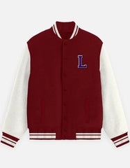 Varsity Letterman Jacket for Men – Wool Bomber with Chenille L Patch - Baklol Wear