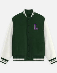 Varsity Letterman Jacket for Men – Wool Bomber with Chenille L Patch - Baklol Wear
