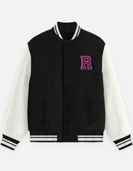 Varsity Letterman Jacket for Men – Wool Bomber with Chenille R Patch - Baklol Wear