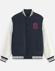 Varsity Letterman Jacket for Men – Wool Bomber with Chenille R Patch - Baklol Wear